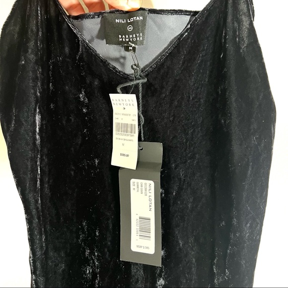 Revolve- Nili Lotan Slip Dress Velvet/Velour Gunmetal Sasha Maxi Dress Size Med - Picture 4 of 6